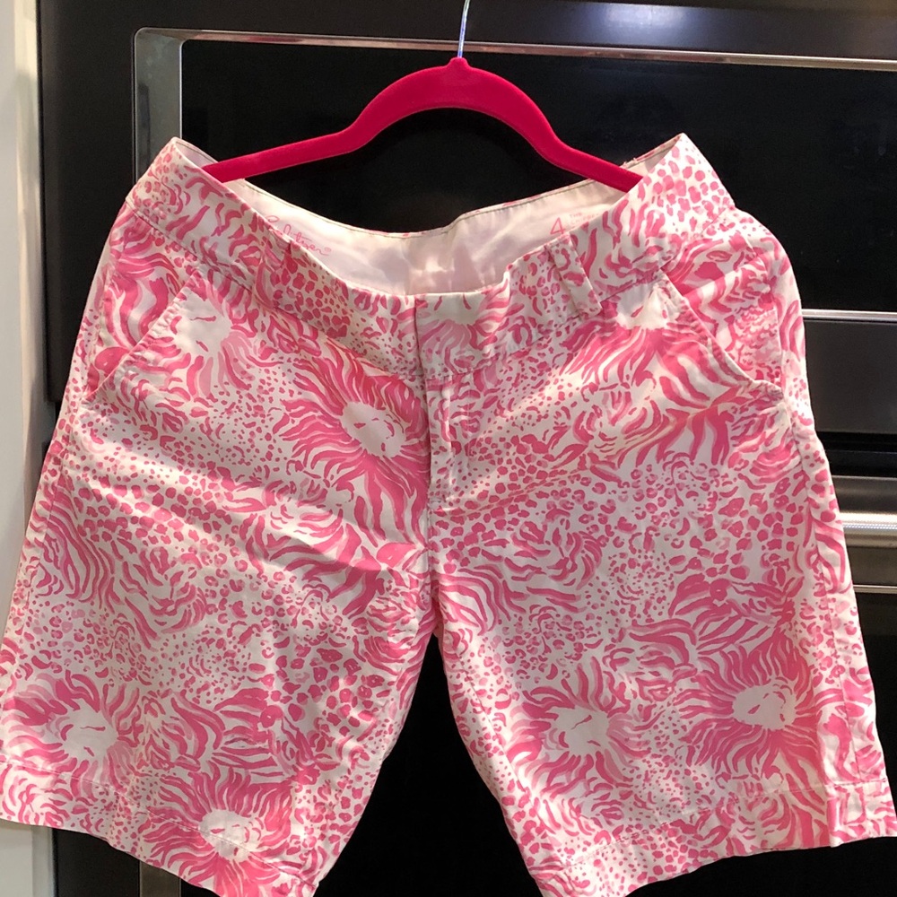 Pink Patterned Women's Shorts
